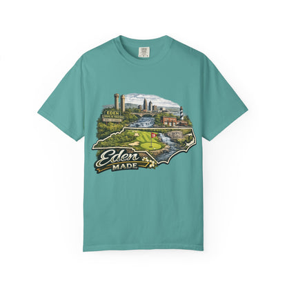 T-Shirt — 'Eden Made' Scenic Cityscape Tee (Vintage Travel/Local Pride)