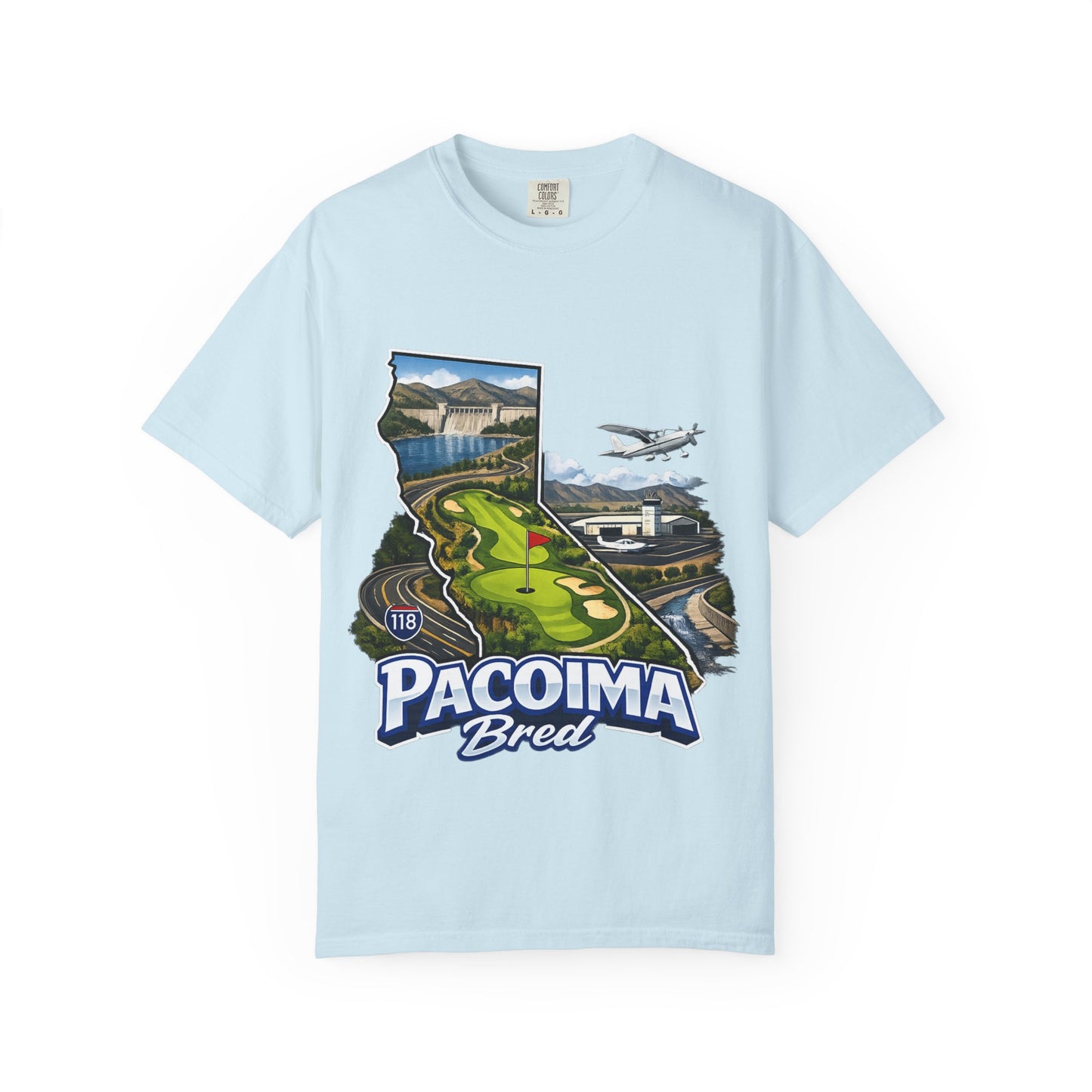 Pacoima Bred Graphic T-Shirt — Vintage Los Angeles Golf & Aviation Design