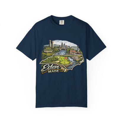 T-Shirt — 'Eden Made' Scenic Cityscape Tee (Vintage Travel/Local Pride)