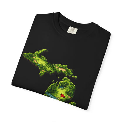 Michigan Made T-Shirt — Retro Green Map Graphic