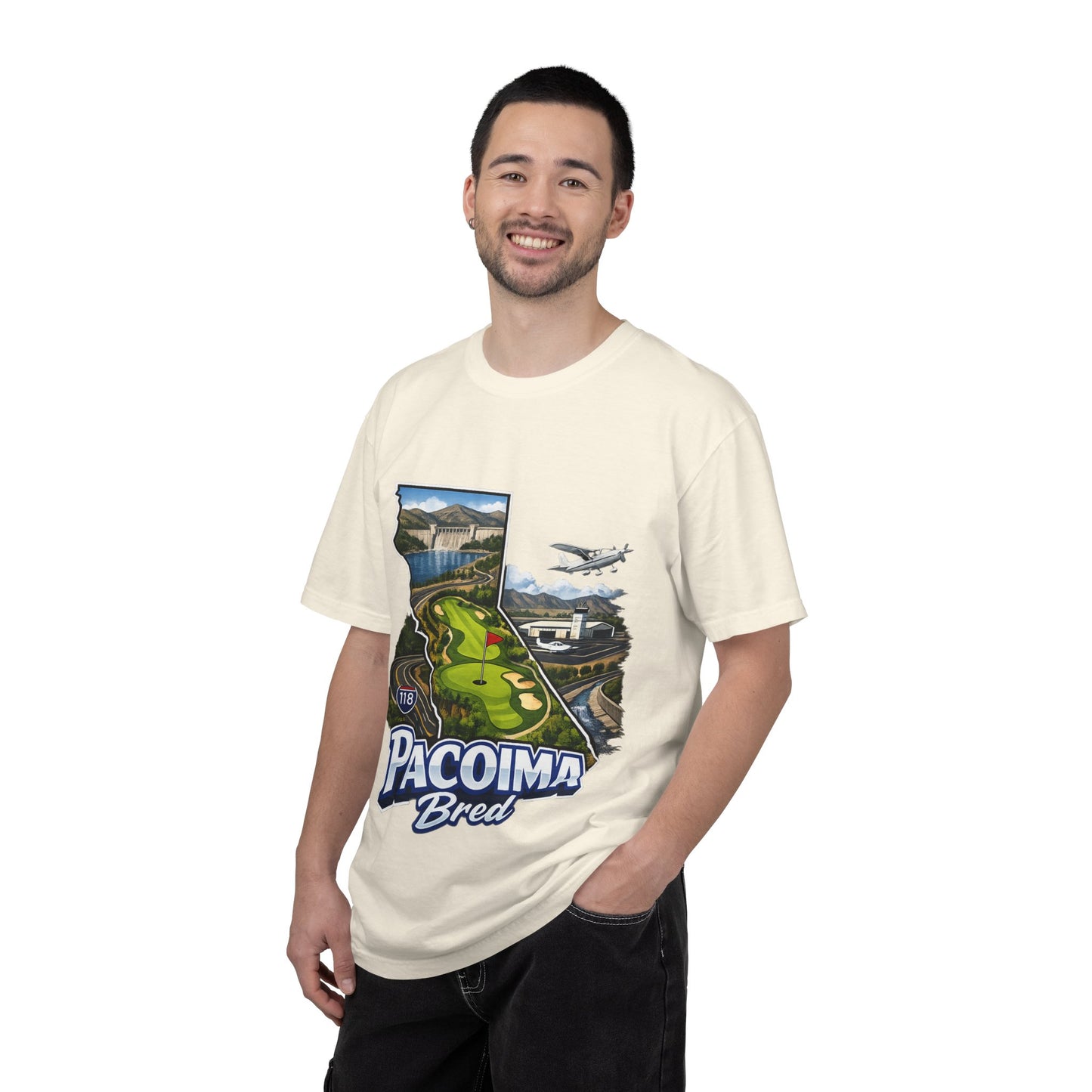 Pacoima Bred Graphic T-Shirt — Vintage Los Angeles Golf & Aviation Design