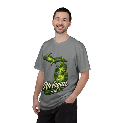 Michigan Made T-Shirt — Retro Green Map Graphic
