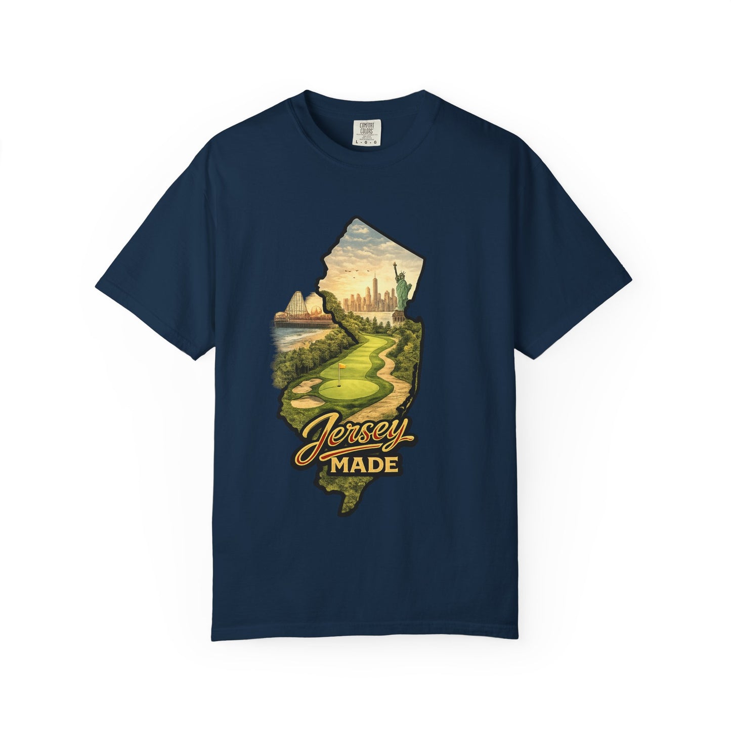 Jersey Made T-Shirt — New Jersey Scenic State Map Graphic Tee