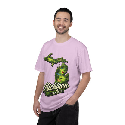 Michigan Made T-Shirt — Retro Green Map Graphic
