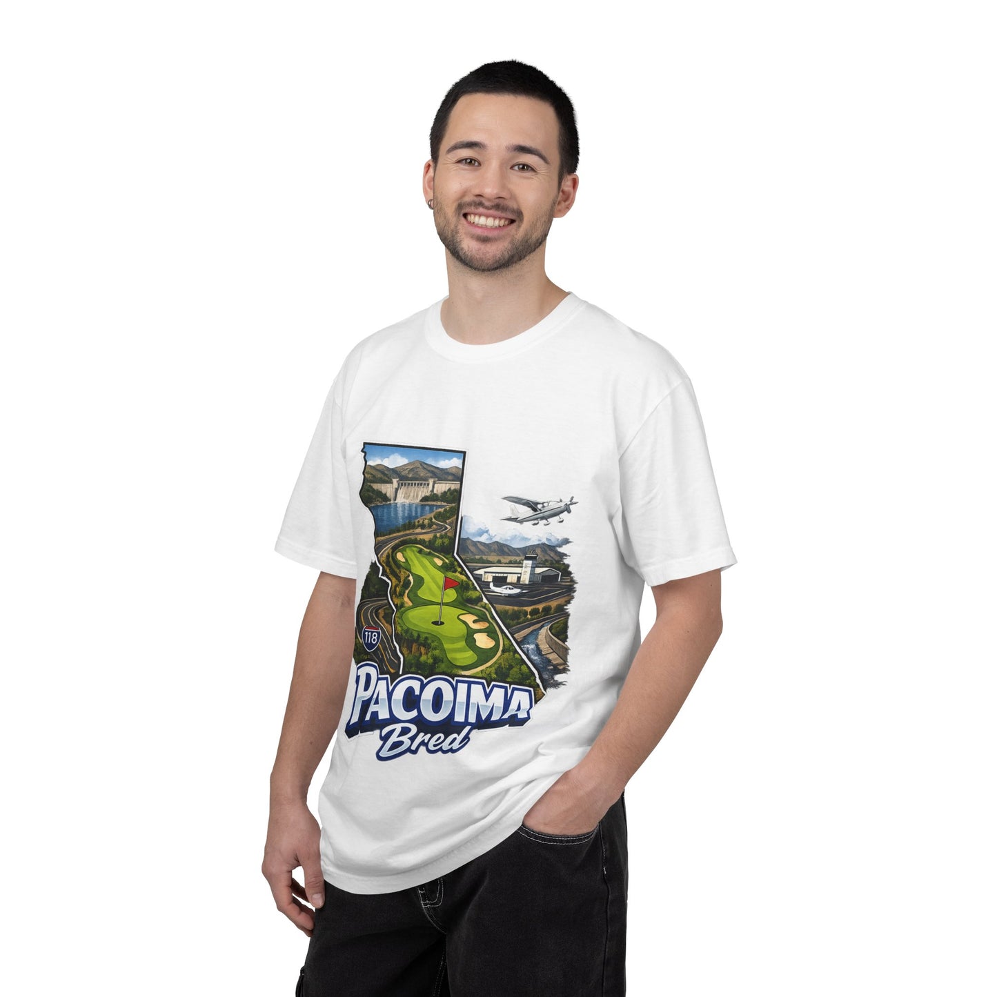 Pacoima Bred Graphic T-Shirt — Vintage Los Angeles Golf & Aviation Design